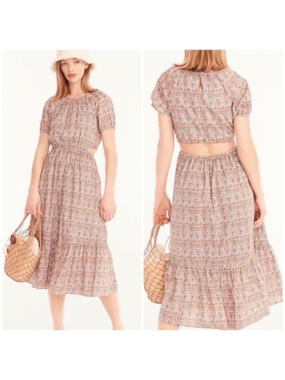 J. Crew Side Cutout Organic Cotton Dress in Liberty Giorgia Duke Print